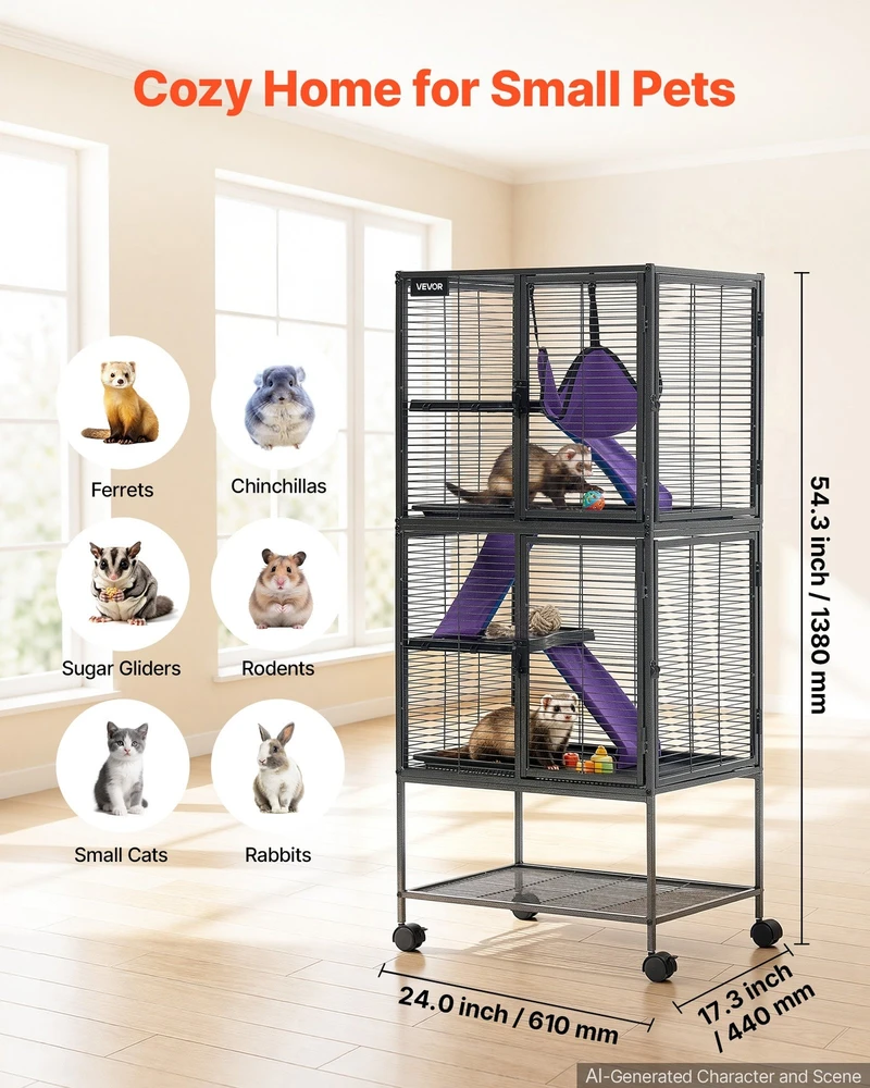 VEVOR Metalinis narvas smulkiems gyvūnams 138 cm