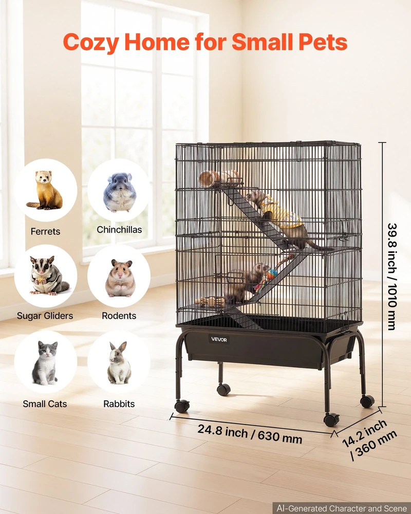 VEVOR Metalinis narvelis smulkiems gyvūnams 101 cm