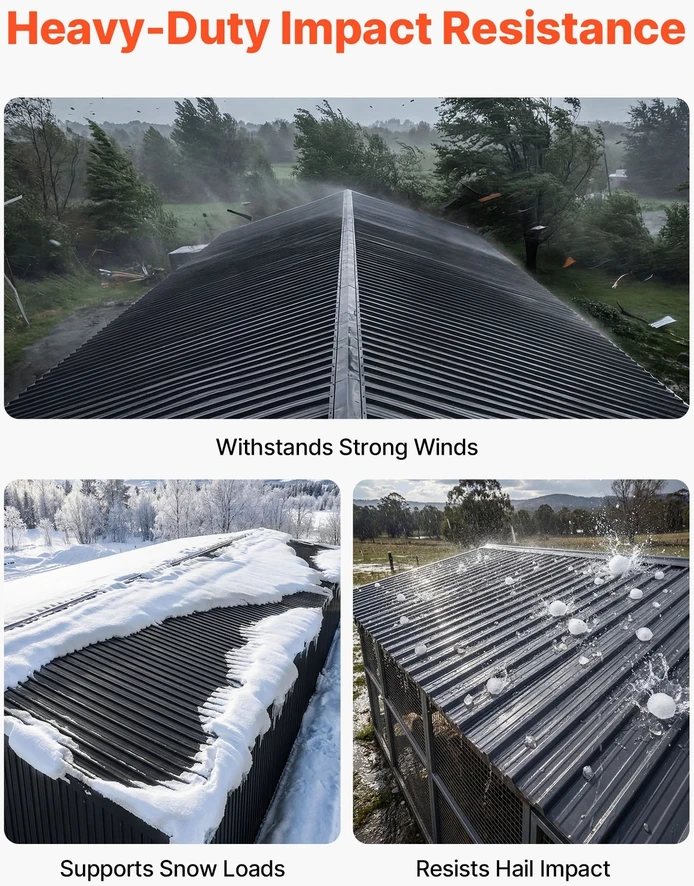 VEVOR Metalinių stogo lakštų rinkinys, juodas