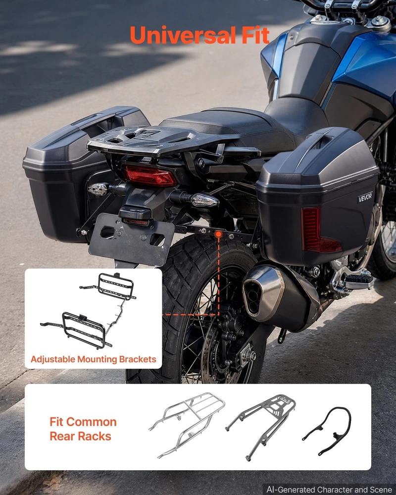 VEVOR Motociklo šoniniai lagaminai 46 L (2 vnt.)