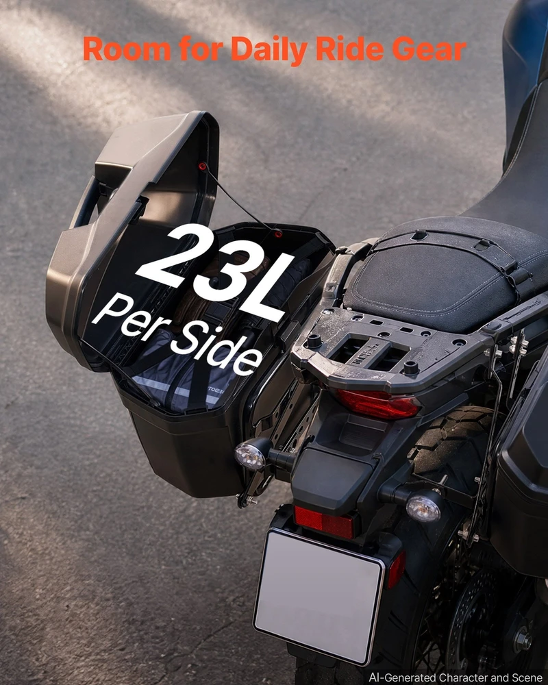VEVOR Motociklo šoniniai lagaminai 46 L (2 vnt.)