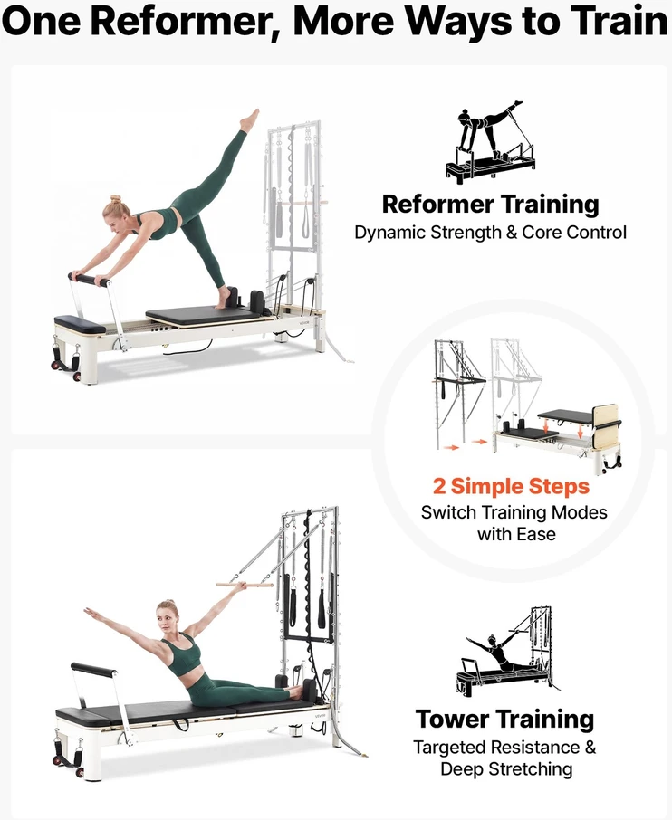 VEVOR Pilates reformeris su bokštu 2,4 m