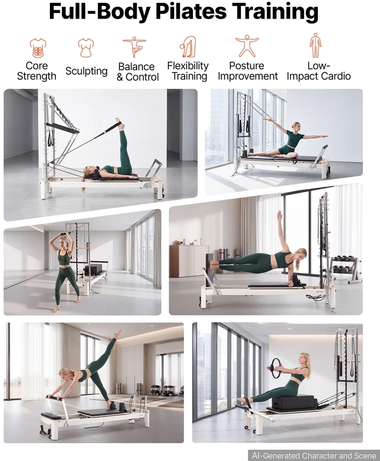 VEVOR Pilates reformeris su bokštu 2,4 m