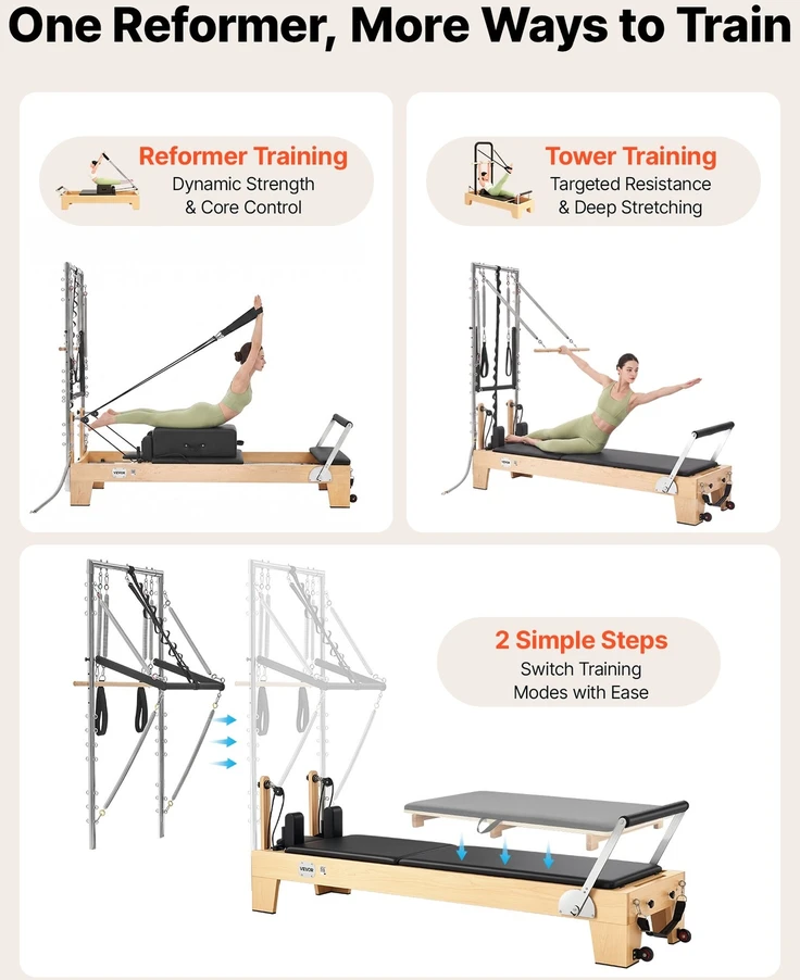 VEVOR Pilates reformeris su bokštu 2,4 m