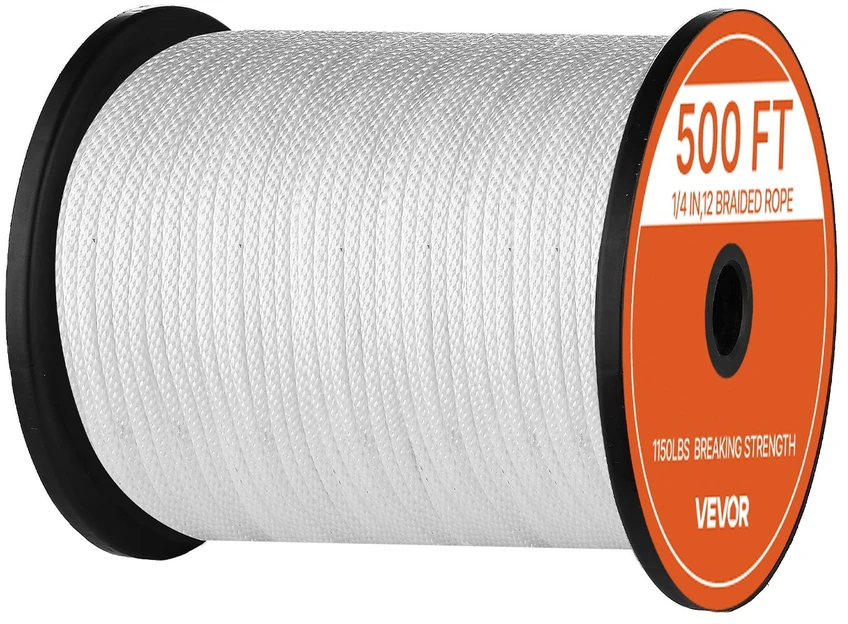 VEVOR Poliesterio virvė 6,4 mm x 152 m
