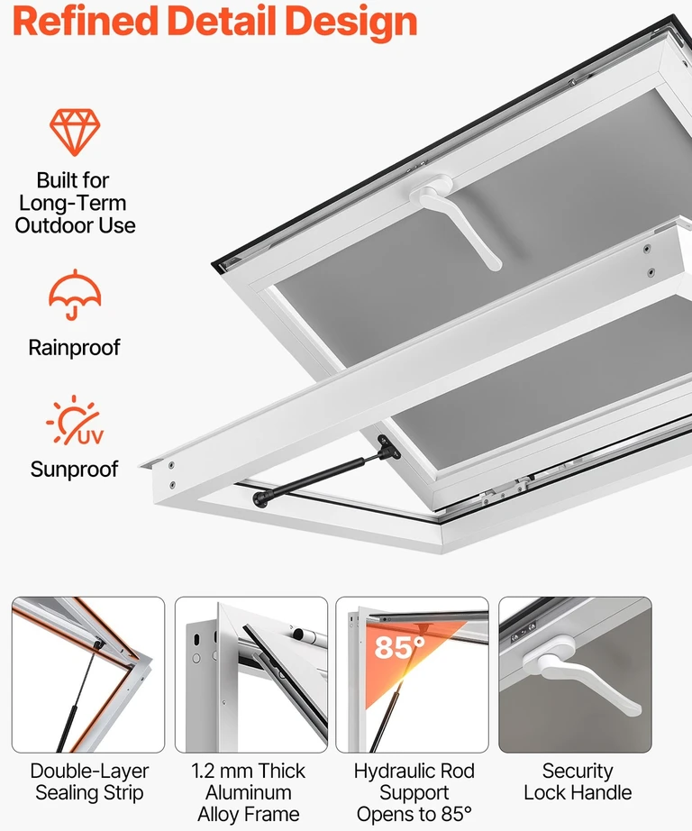 VEVOR Prekybinis langas 915x610mm maisto furgonui