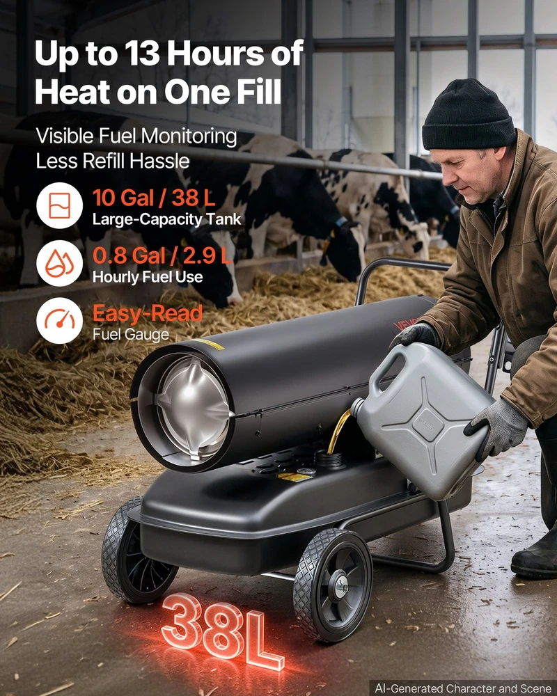 VEVOR Priverstinio oro žibalo šildytuvas 30 kW