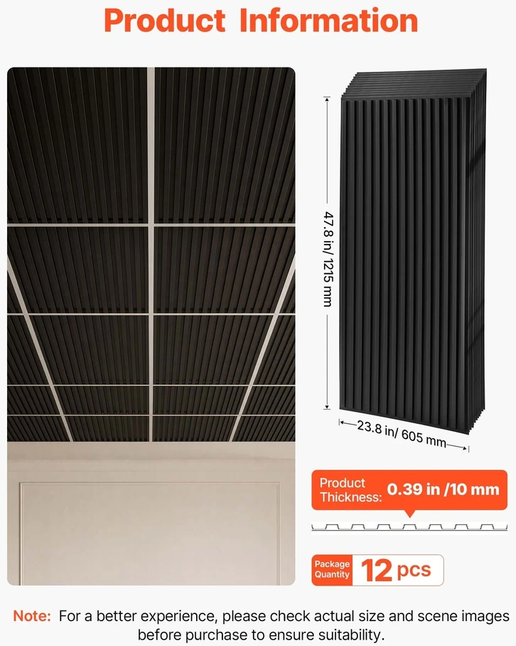 Lubų plytelės VEVOR HA-001, 605x1215 mm, 12 vnt.
