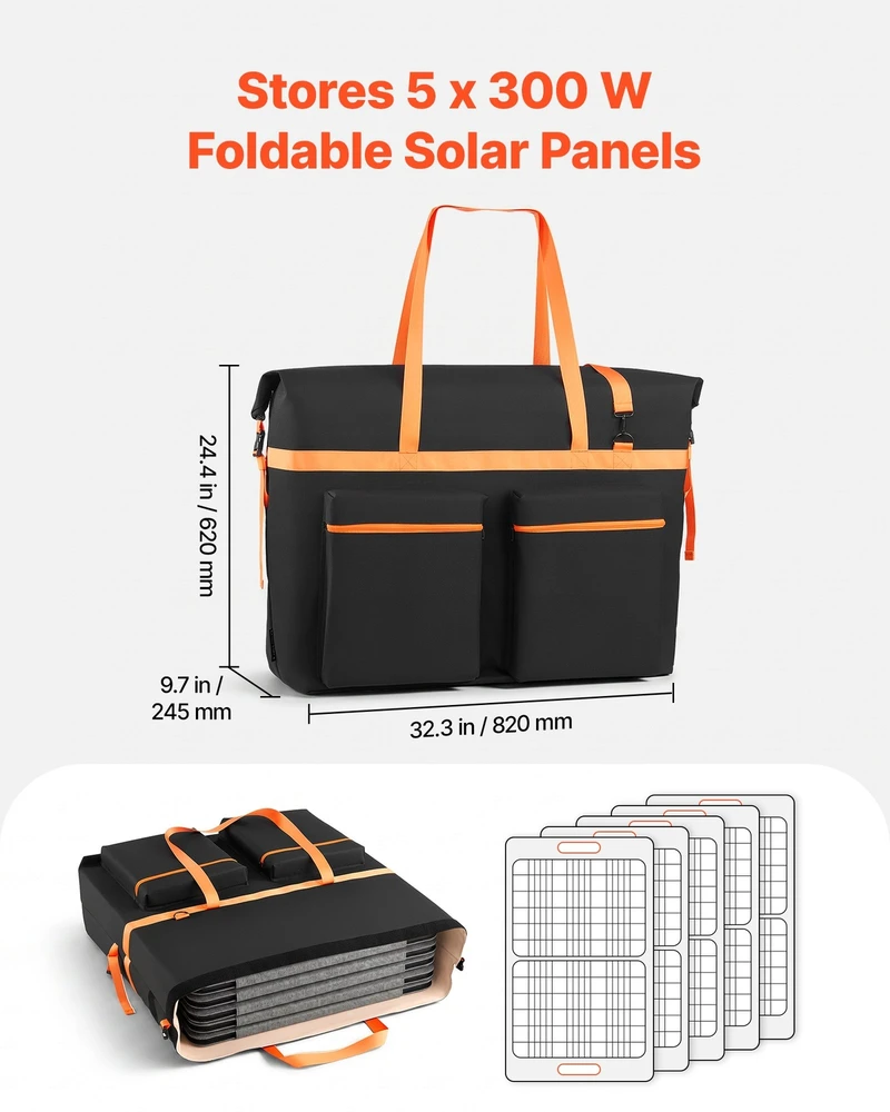 VEVOR Saulės panelių laikymo krepšys 5 x 300W