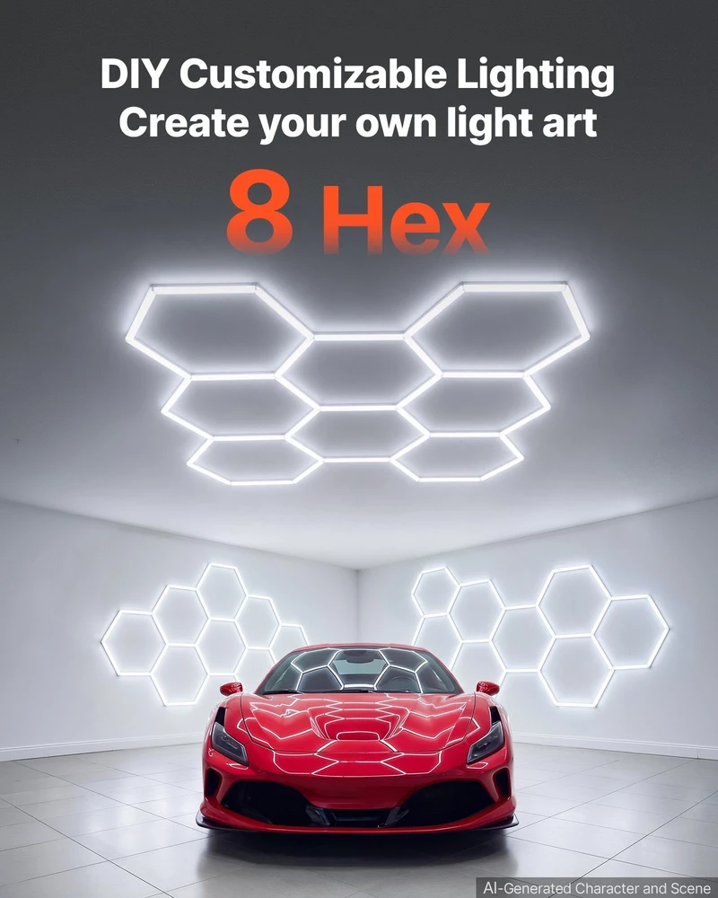VEVOR Šešiakampis garažo LED šviestuvas 248W