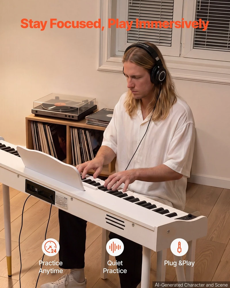 VEVOR Skaitmeninis pianinas 88 klavišų su stovu