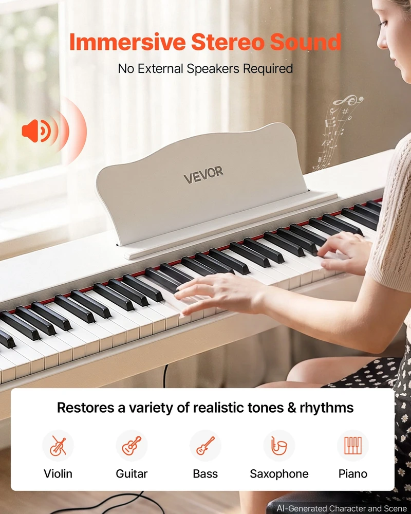 VEVOR Skaitmeninis pianinas 88 klavišų su stovu