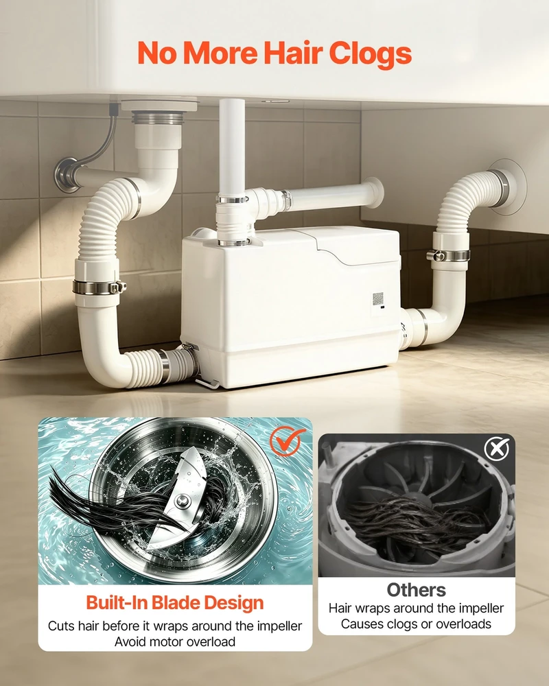 VEVOR Smulkintuvas siurblys kriauklei 800 W