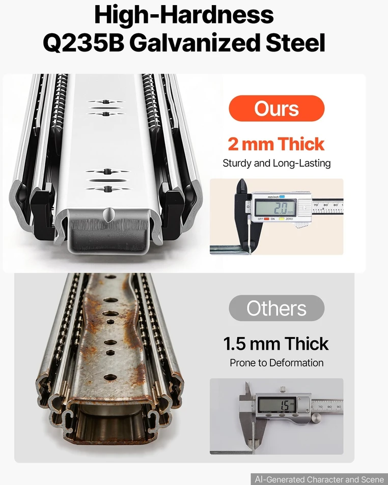 VEVOR Stalčiaus bėgeliai su fiksatoriumi 55 cm