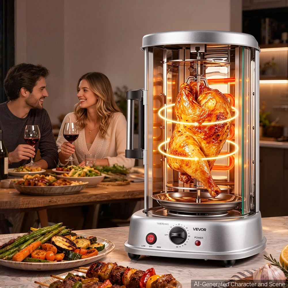 VEVOR Stalviršio vertikalus rotisserie šašlykų grilis