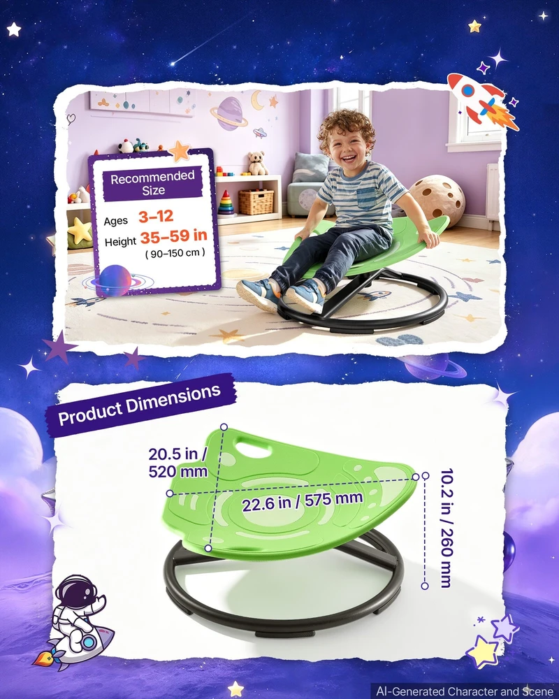 VEVOR Sukamoji kėdė vaikams su autizmu 3–12 m.