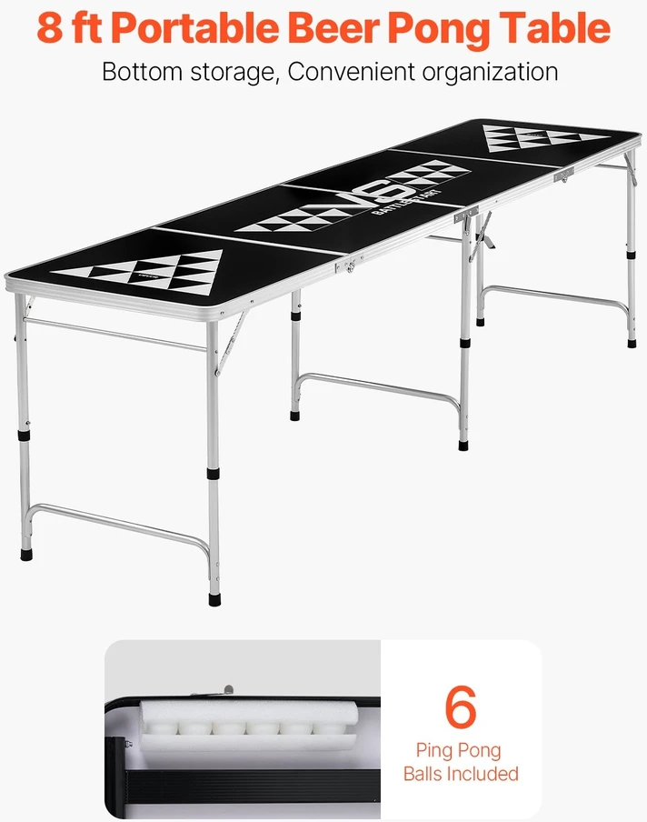 VEVOR Sulankstomas beer pong stalas 2,4 m
