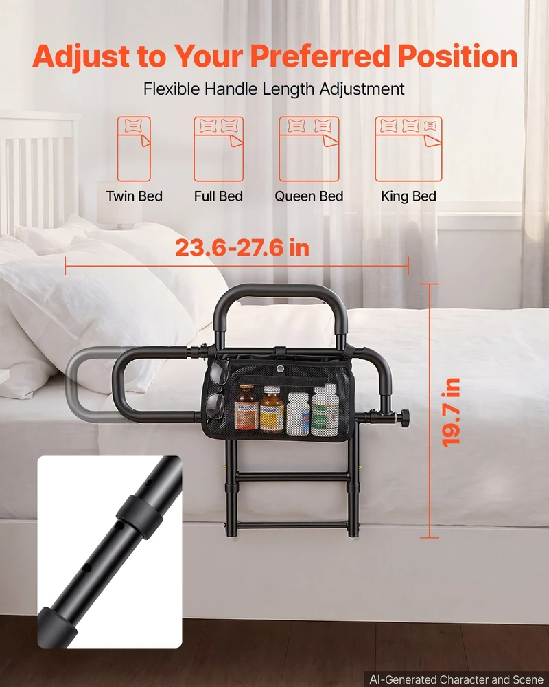 Lovos turėklas VEVOR LQX-110053, 136 kg apkrova