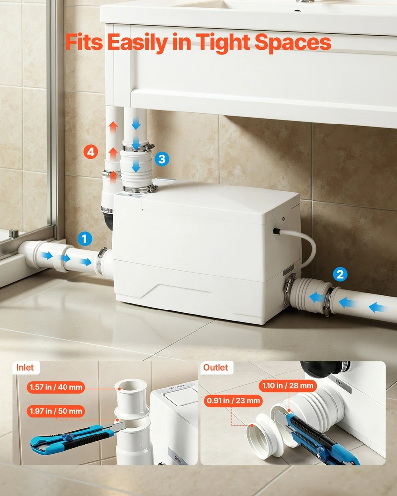 VEVOR Ūkinė kriauklės siurblys 350W 7200L/h