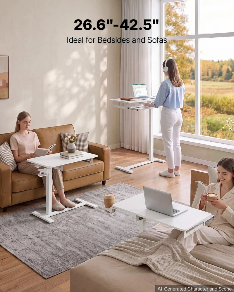 VEVOR Viršlovinė mobilioji staliukas 800 x 450 mm