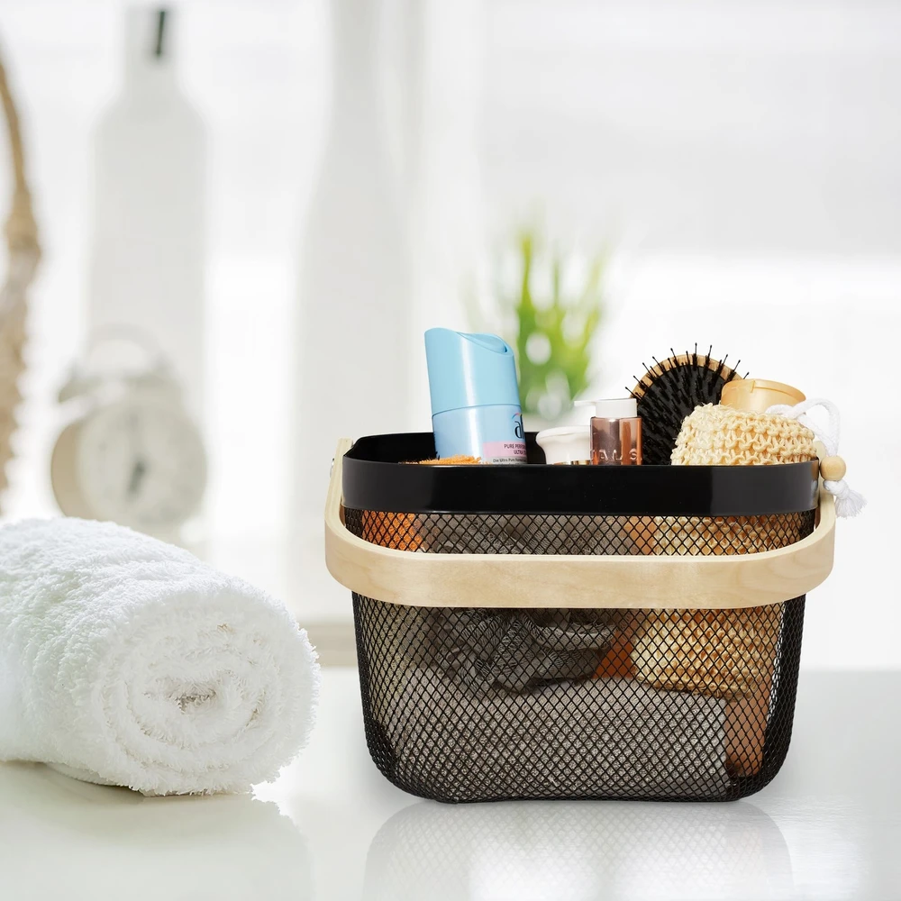 Relaxdays Vieliniai krepšeliai su rankenomis, 2 vnt. rinkinys