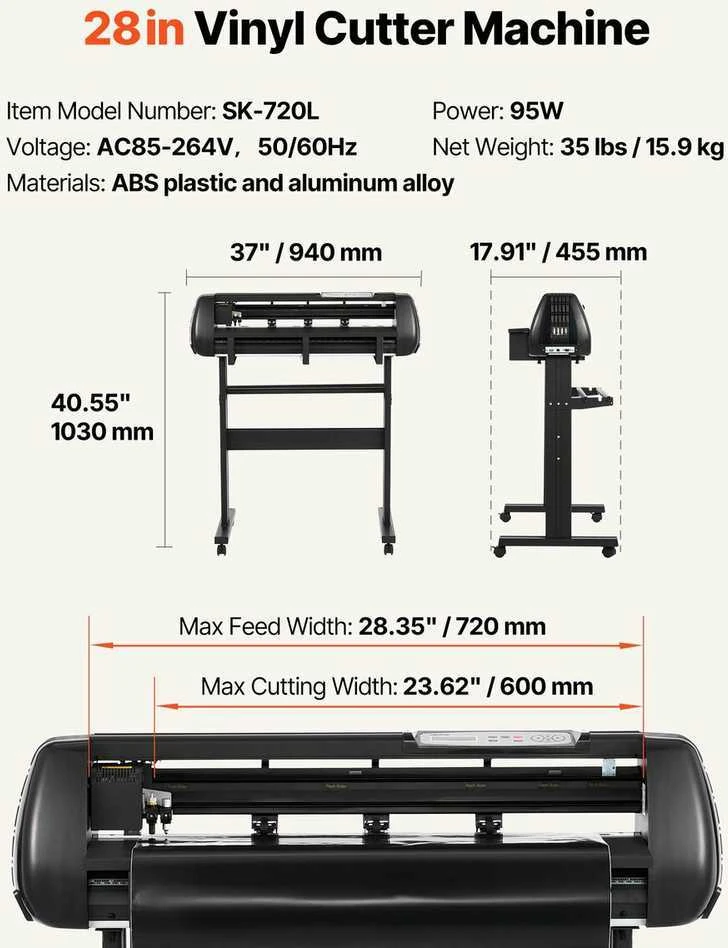 Spausdintuvas VEVOR Vinilo pjaustyklė, 720 mm pločio