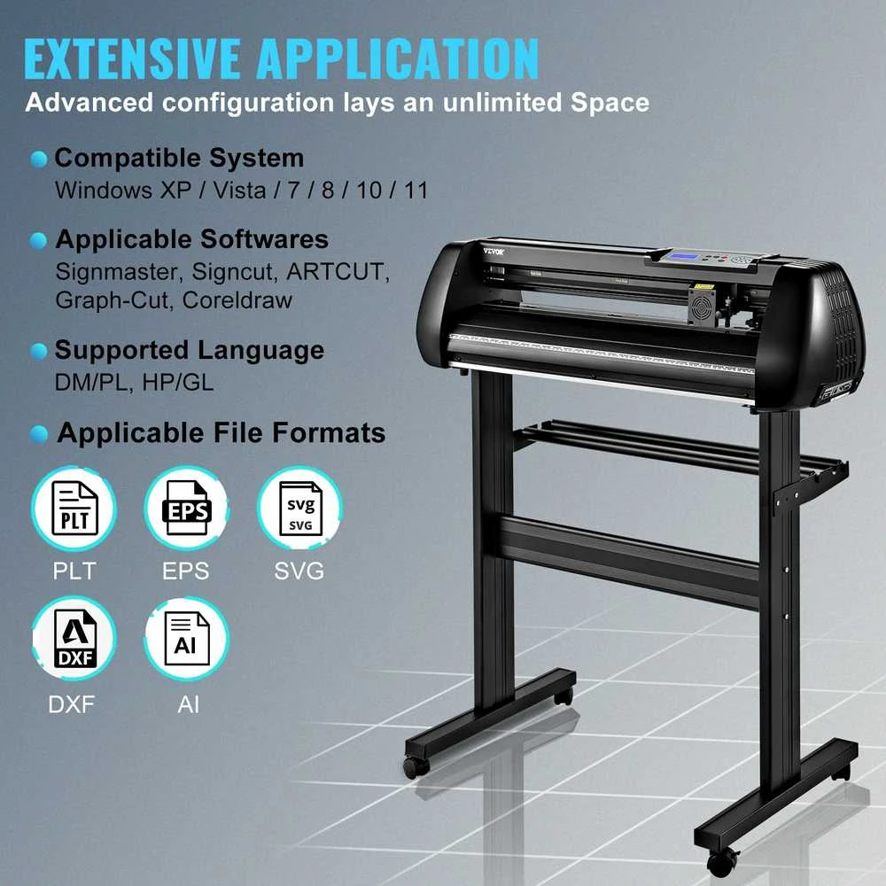 Spausdintuvas VEVOR Vinilo pjaustytuvas su Bluetooth, 87 cm