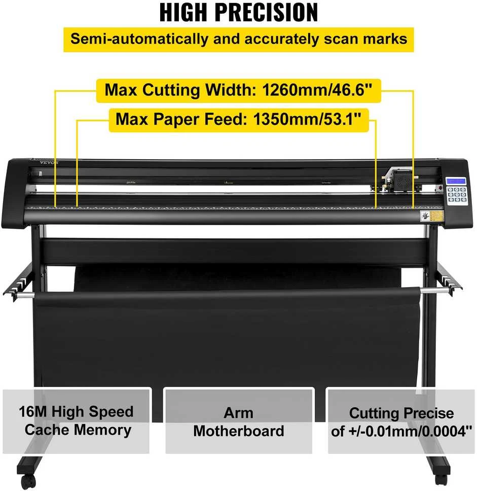 Spausdintuvas VEVOR Vinilo pjaustytuvas su LED ekranu 1350 mm