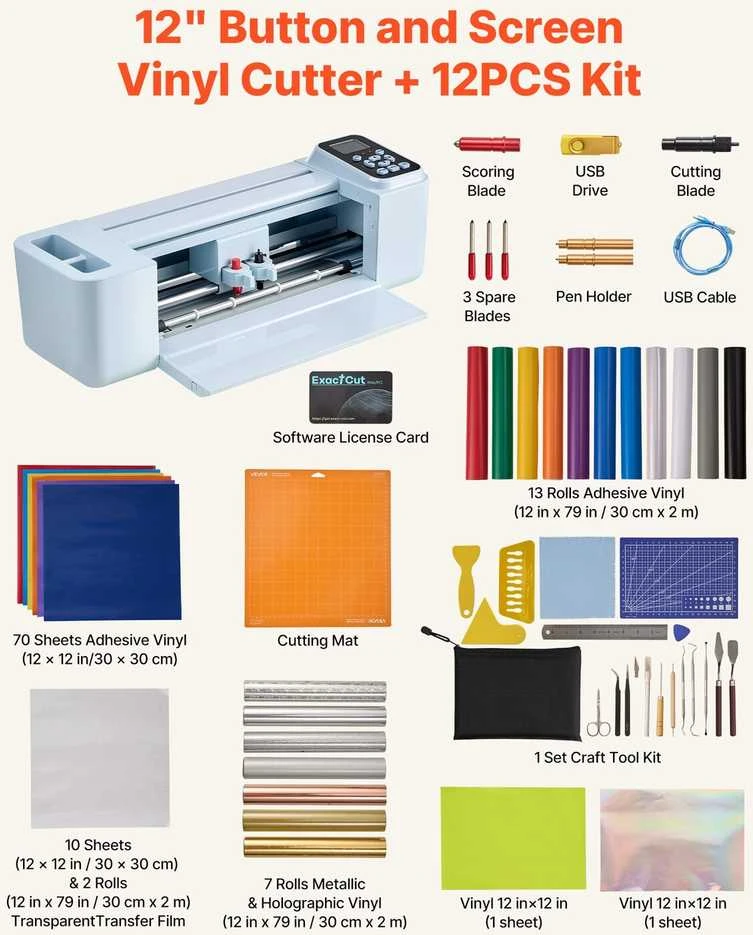 VEVOR Vinilo pjovimo aparatas, 305 mm, su ekranu