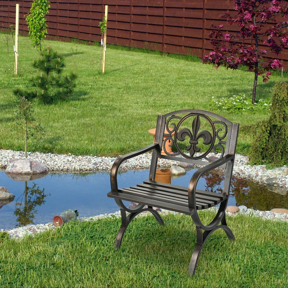 Relaxdays Vintažinė metalinė sodo kėdė