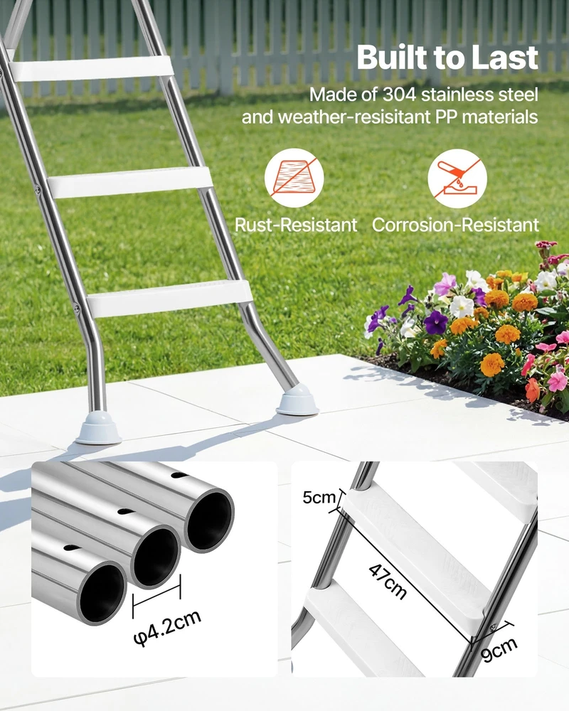 VEVOR Viršžeminės baseino kopėčios 125 cm aukščio sienai