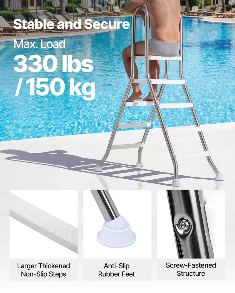 VEVOR Viršžeminės baseino kopėčios 125 cm aukščio sienai
