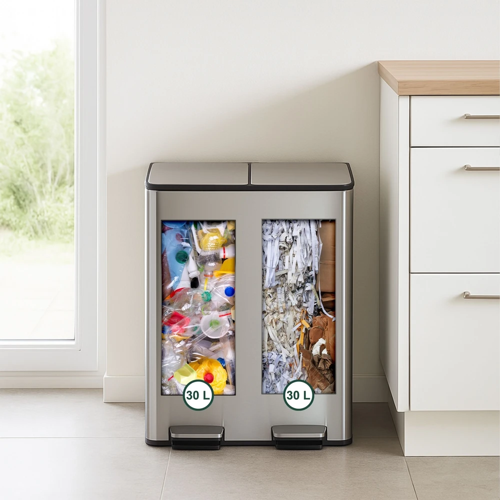 Relaxdays Virtuvės šiukšliadėžė 2x 30 litrų
