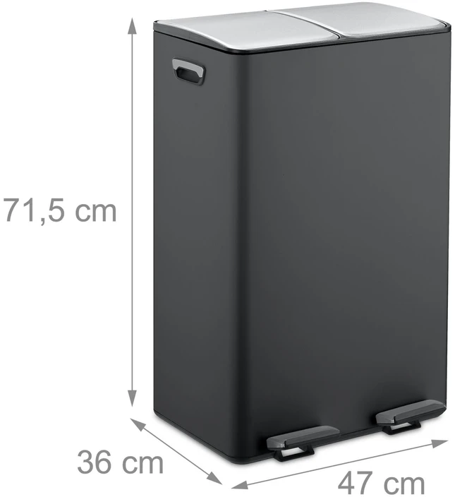 Relaxdays Virtuvės šiukšliadėžė 2x 30 litrų