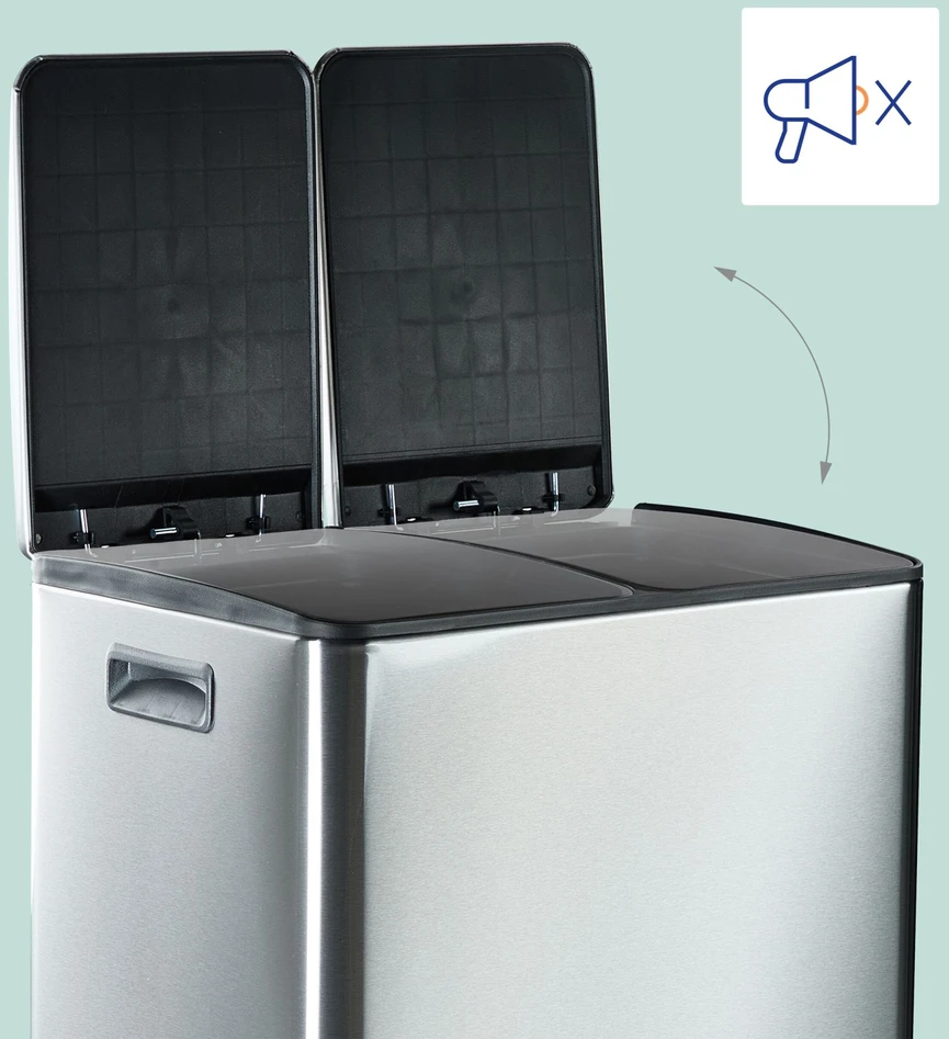 Relaxdays Virtuvės šiukšliadėžė 2x 30 litrų