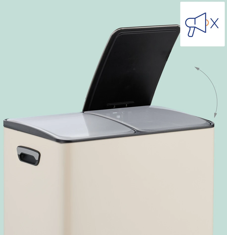 Relaxdays Virtuvės šiukšliadėžė 2x 30 litrų