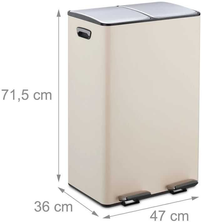 Relaxdays Virtuvės šiukšliadėžė 2x 30 litrų