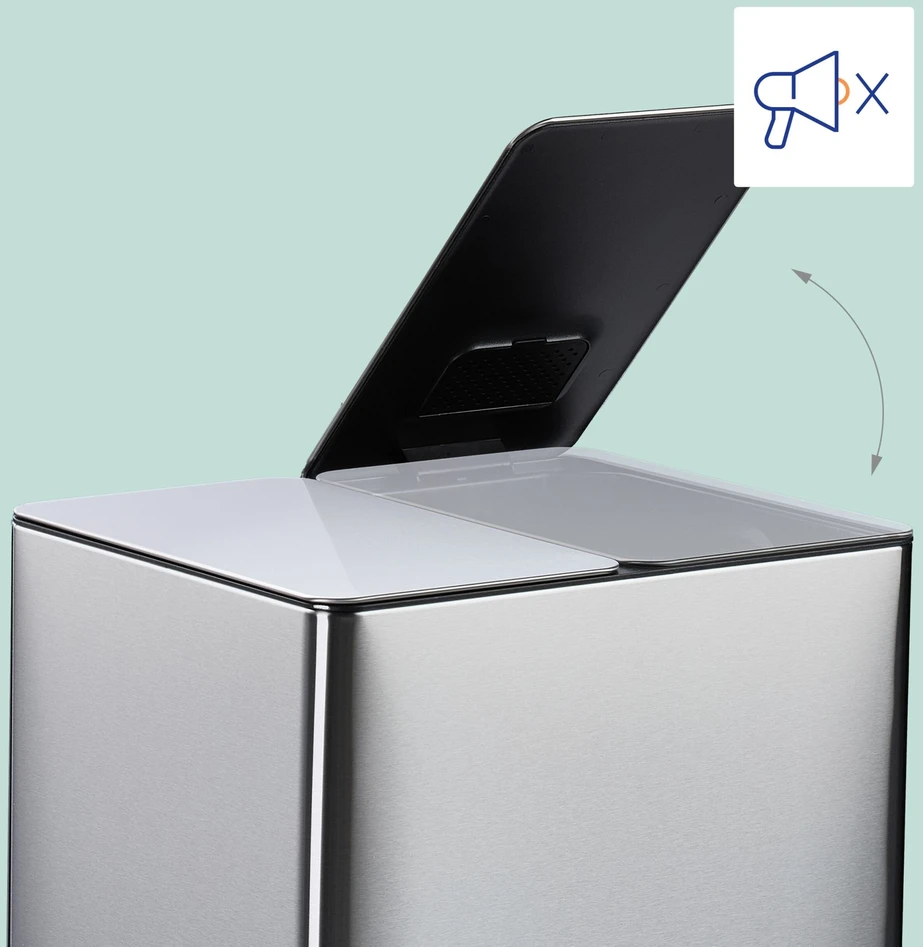 Relaxdays Virtuvinė šiukšliadėžė su kvapų filtru 2x 15L