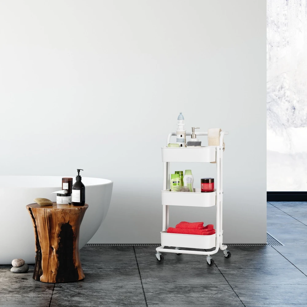 Relaxdays Virtuvinis vežimėlis su 3 lygiais