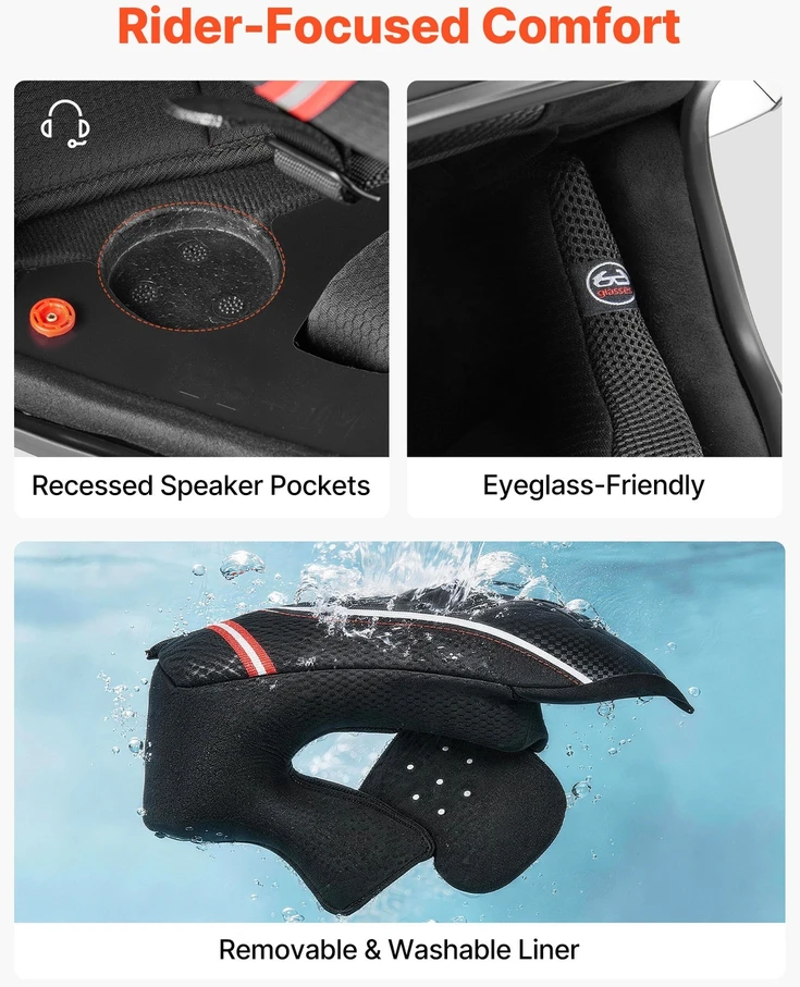 VEVOR Viso veido motociklininko šalmas