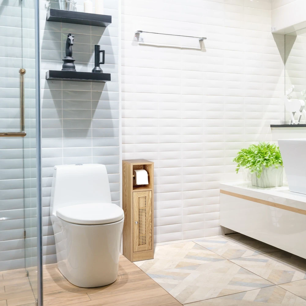 Relaxdays Vonios spintelė su tualetinio popieriaus laikikliu