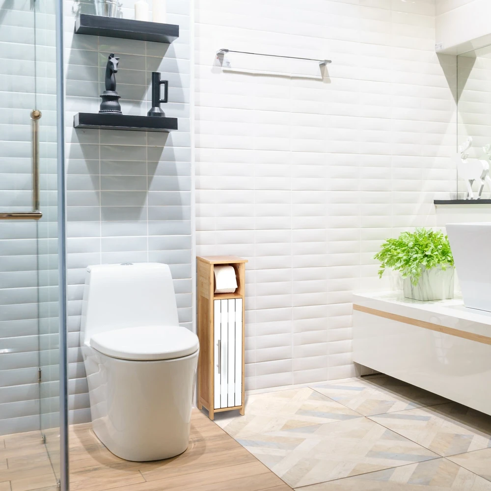 Relaxdays Vonios spintelė su tualetinio popieriaus laikikliu