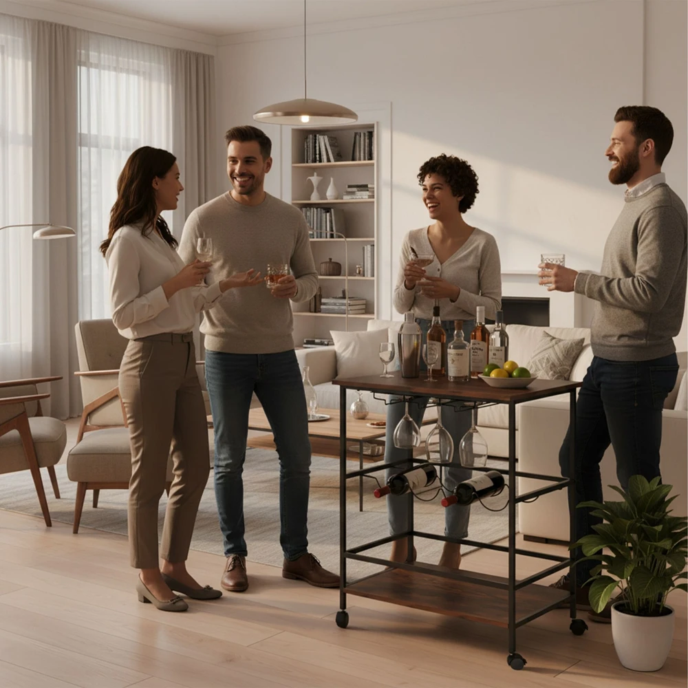 Relaxdays Vyno vežimėlis
