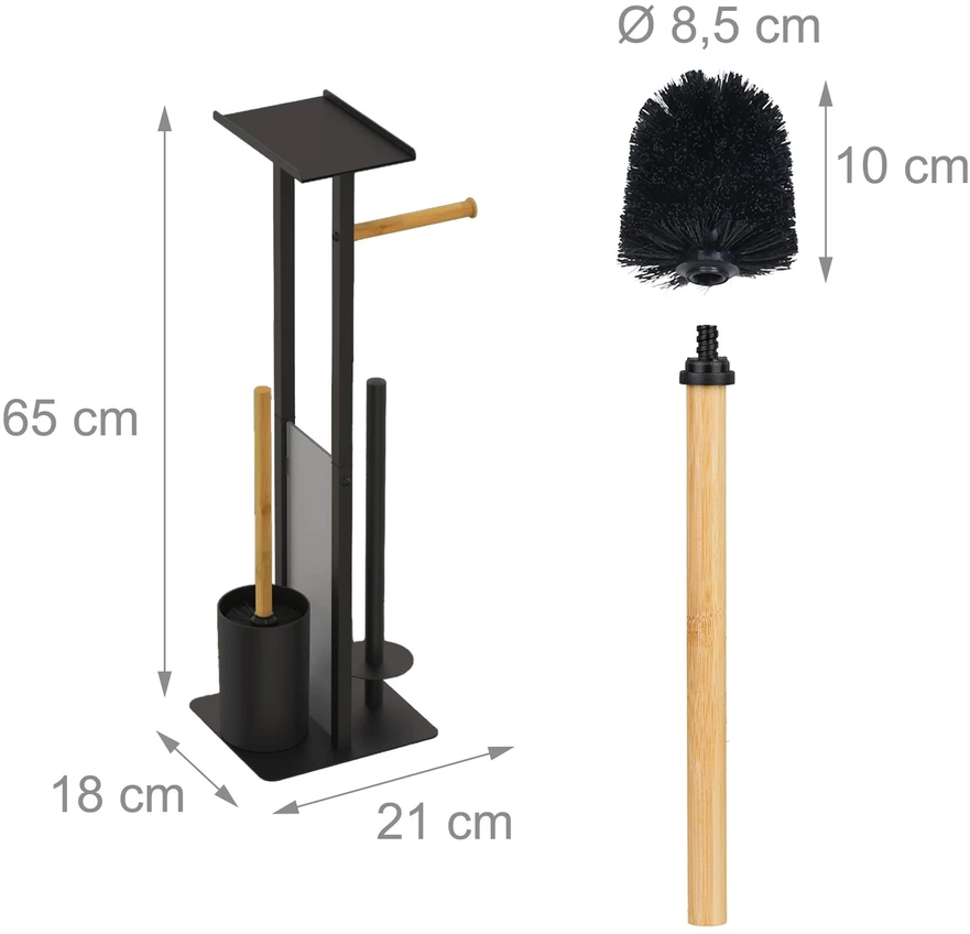 Relaxdays WC komplektas metalas ir bambukas