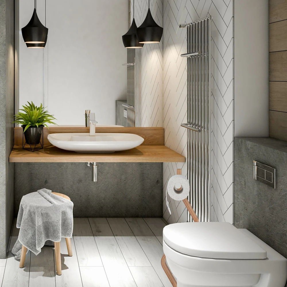 Relaxdays WC komplektas su medžio imitacija ir plienu