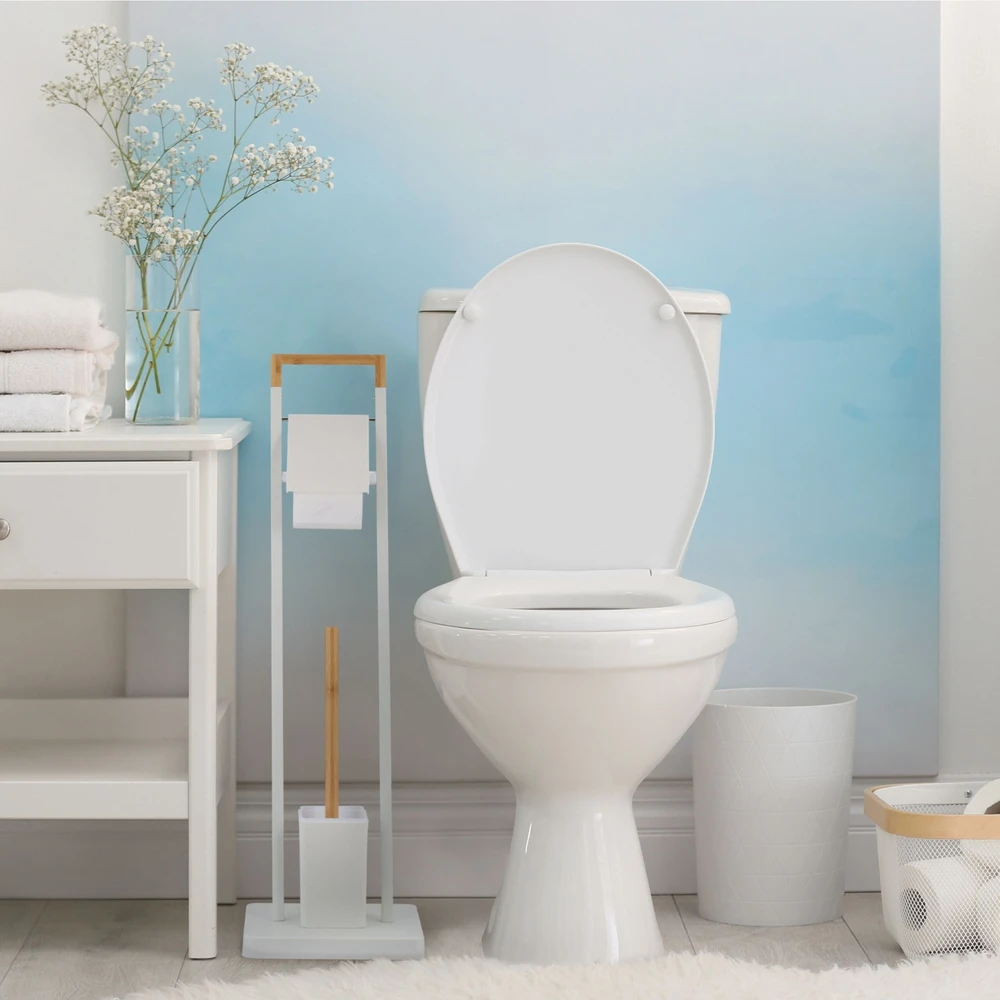 Relaxdays WC rinkinys iš bambuko ir nerūdijančio plieno