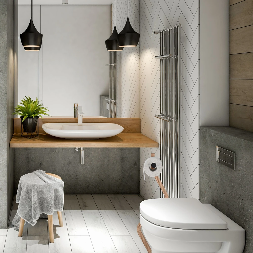 Relaxdays WC rinkinys su medžio imitacija ir plienu