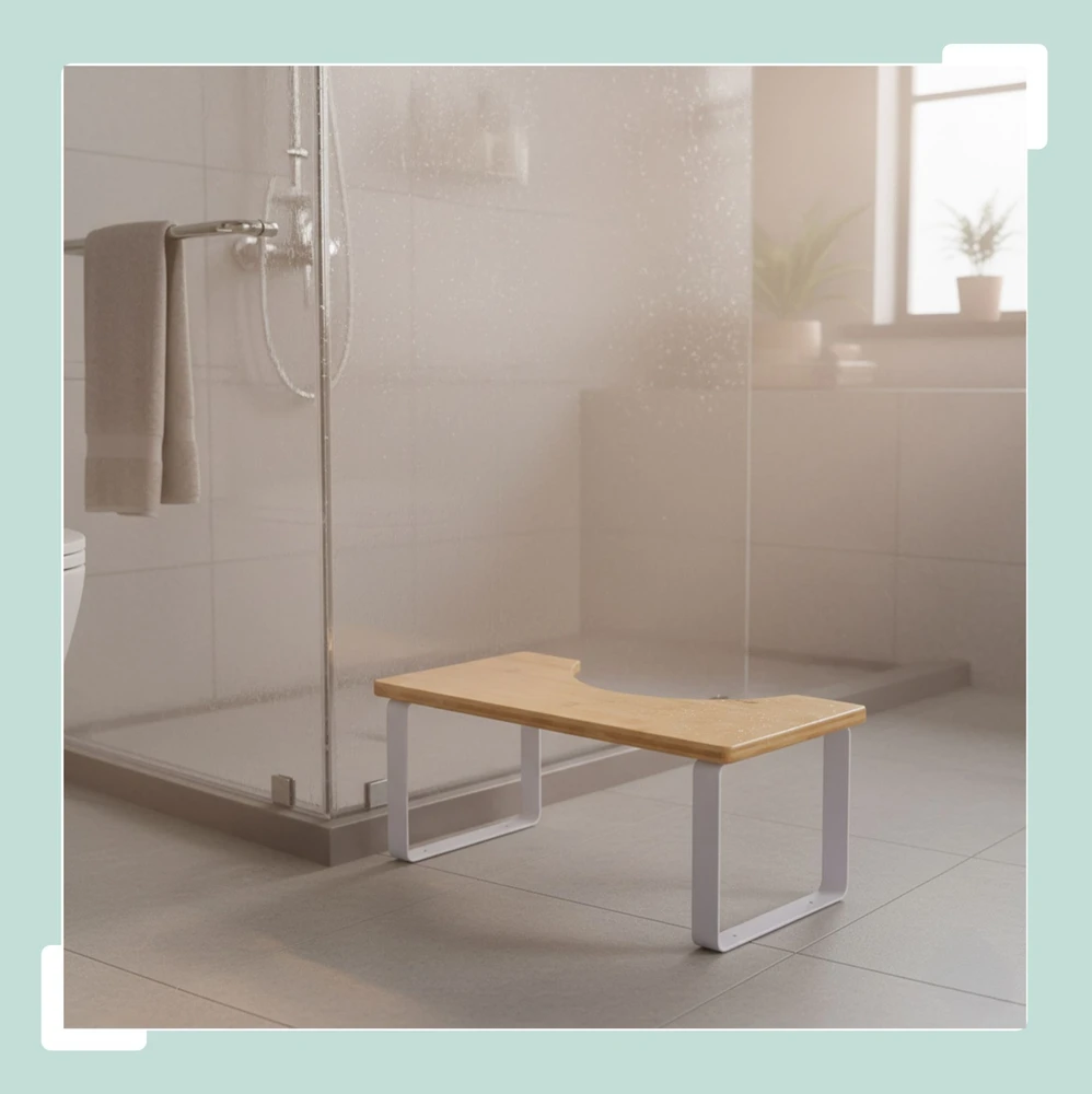 Relaxdays WC taburetė iš bambuko ir metalo