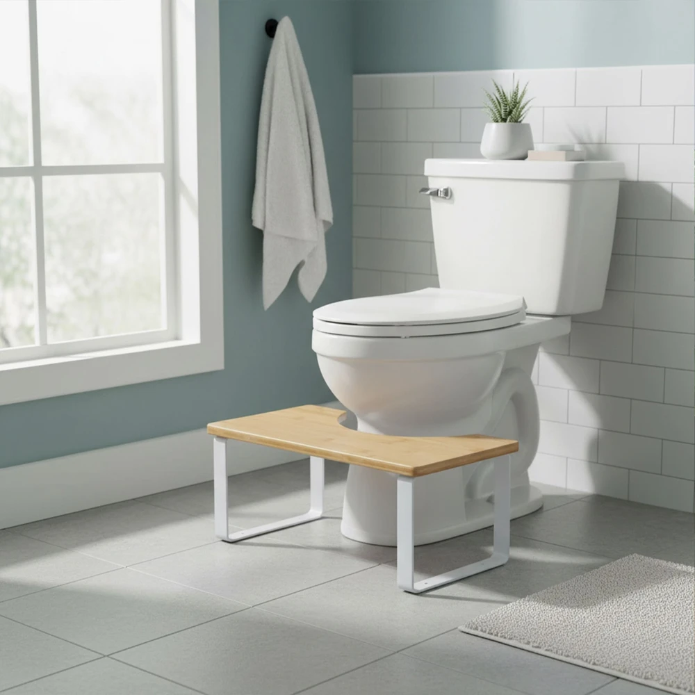 Relaxdays WC taburetė iš bambuko ir metalo
