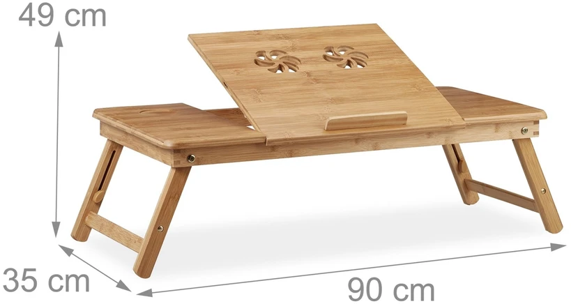 Relaxdays XL bambukinis nešiojamojo kompiuterio stalas